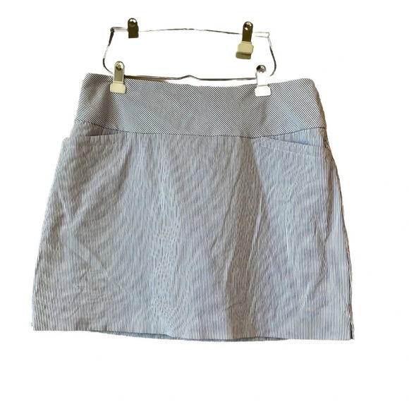 Skort White Striped Tennis Short Preppy Active  XL Sport Pickleball pinstripe - Picture 1 of 10